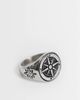 ASOS DESIGN ASOS DESIGN waterproof stainless steel compass signet ring in silver - 3