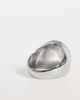 ASOS DESIGN ASOS DESIGN waterproof stainless steel cross and texture flat top burnished signet ring in silver - 3