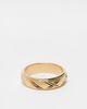 ASOS DESIGN ASOS DESIGN waterproof stainless steel cross embossed ring in gold - 1