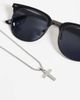 ASOS DESIGN ASOS DESIGN waterproof stainless steel cross pendant necklace in silver-Black - 2