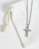 ASOS DESIGN ASOS DESIGN waterproof stainless steel cross pendant necklace in silver-Black - 4