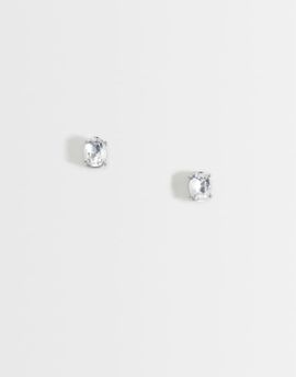 ASOS DESIGN ASOS DESIGN waterproof stainless steel cubic zirconia oval stud earrings in silver