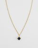ASOS DESIGN ASOS DESIGN waterproof stainless steel cubic zirconia sapphire pendant necklace in gold - 1