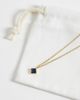 ASOS DESIGN ASOS DESIGN waterproof stainless steel cubic zirconia sapphire pendant necklace in gold - 4