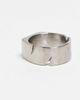 ASOS DESIGN ASOS DESIGN waterproof stainless steel cut out brushed silver signet ring in silver - 2