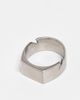 ASOS DESIGN ASOS DESIGN waterproof stainless steel cut out brushed silver signet ring in silver - 3