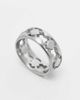 ASOS DESIGN ASOS DESIGN waterproof stainless steel cut out pattern band ring in brushed silver - 2