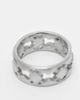 ASOS DESIGN ASOS DESIGN waterproof stainless steel cut out pattern band ring in brushed silver - 3