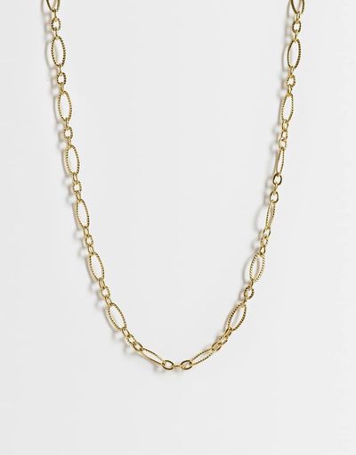 ASOS DESIGN ASOS DESIGN waterproof stainless steel dainty chain link necklace in gold tone