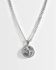 ASOS DESIGN ASOS DESIGN waterproof stainless steel engraved coin pendant necklace in silver - 1