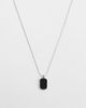 ASOS DESIGN ASOS DESIGN waterproof stainless steel flat oval inset stone pendant necklace in silver - 1