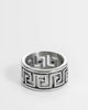 ASOS DESIGN ASOS DESIGN waterproof stainless steel greek wave cut out ring in silver - 1