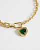 ASOS DESIGN ASOS DESIGN waterproof stainless steel green stone pendant bracelet in gold - 2