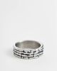 ASOS DESIGN ASOS DESIGN waterproof stainless steel grooved texture ring in antique silver - 1