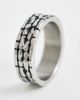 ASOS DESIGN ASOS DESIGN waterproof stainless steel grooved texture ring in antique silver - 2