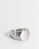 ASOS DESIGN ASOS DESIGN waterproof stainless steel hexagonal signet ring in brushed silver tone - 1