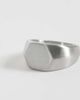 ASOS DESIGN ASOS DESIGN waterproof stainless steel hexagonal signet ring in brushed silver tone - 3