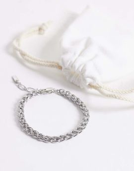 ASOS DESIGN ASOS DESIGN waterproof stainless steel interlocking link chain bracelet in silver