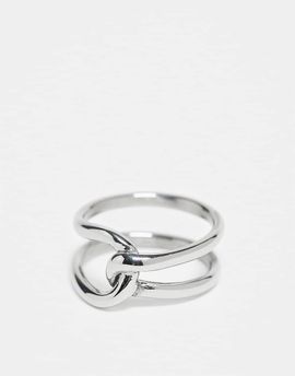 ASOS DESIGN ASOS DESIGN waterproof stainless steel intertwined ring in silver