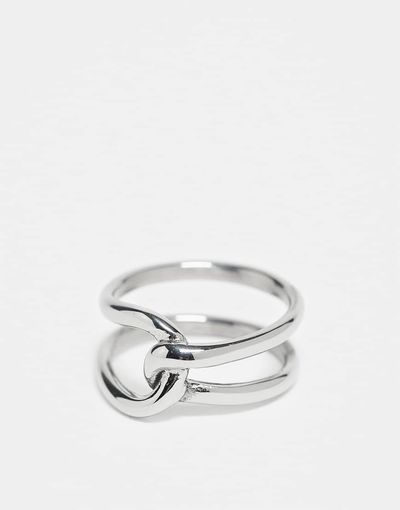 ASOS DESIGN ASOS DESIGN waterproof stainless steel intertwined ring in silver