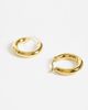 ASOS DESIGN ASOS DESIGN waterproof stainless steel medium hoop earrings in gold tone - 3