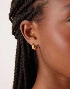 ASOS DESIGN ASOS DESIGN waterproof stainless steel mini huggie hoops in gold tone