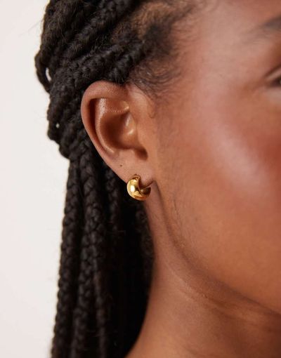 ASOS DESIGN ASOS DESIGN waterproof stainless steel mini huggie hoops in gold tone