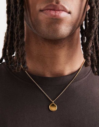 ASOS DESIGN ASOS DESIGN waterproof stainless steel molten pendant in gold-Silver