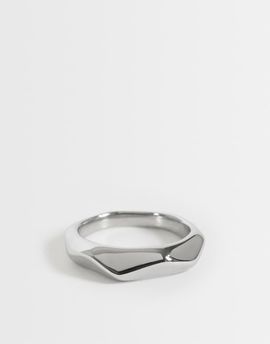 ASOS DESIGN ASOS DESIGN waterproof stainless steel molten plain band ring in silver tone