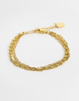 ASOS DESIGN ASOS DESIGN waterproof stainless steel multi-row bracelets in gold tone