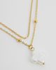 ASOS DESIGN ASOS DESIGN waterproof stainless steel multi-row necklace with faux pearl pendant in gold tone - 3