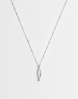 ASOS DESIGN ASOS DESIGN waterproof stainless steel necklace with fish pendant in silver tone