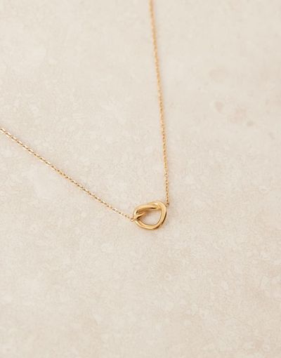 ASOS DESIGN ASOS DESIGN waterproof stainless steel necklace with knot pendant in gold tone