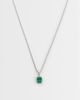 ASOS DESIGN ASOS DESIGN waterproof stainless steel necklace with square malachite pendant in silver - 1