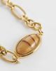 ASOS DESIGN ASOS DESIGN waterproof stainless steel oval faux tigers eye bracelet in gold - 2