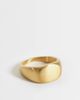 ASOS DESIGN ASOS DESIGN waterproof stainless steel oval flat top brushed signet ring in gold - 1