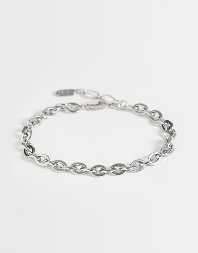 ASOS DESIGN ASOS DESIGN waterproof stainless steel oval link chain bracelet in silver