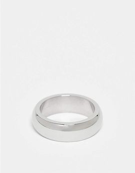 ASOS DESIGN ASOS DESIGN waterproof stainless steel plain band ring in silver