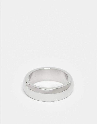 ASOS DESIGN ASOS DESIGN waterproof stainless steel plain band ring in silver