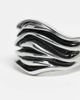 ASOS DESIGN ASOS DESIGN waterproof stainless steel ridge edges ring in brushed silver - 2
