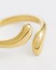 ASOS DESIGN ASOS DESIGN waterproof stainless steel ring with wrap-around design in gold tone - 3