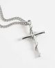 ASOS DESIGN ASOS DESIGN waterproof stainless steel rose centre cross pendant necklace in silver - 2