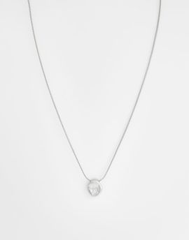 ASOS DESIGN ASOS DESIGN waterproof stainless steel round molten pendant necklace in silver tone