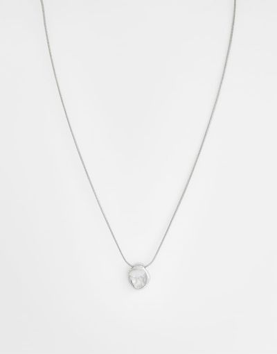 ASOS DESIGN ASOS DESIGN waterproof stainless steel round molten pendant necklace in silver tone