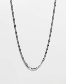 ASOS DESIGN ASOS DESIGN waterproof stainless steel short slim 4mm chain necklace in silver