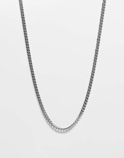 ASOS DESIGN ASOS DESIGN waterproof stainless steel short slim 4mm chain necklace in silver