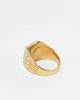 ASOS DESIGN ASOS DESIGN waterproof stainless steel signet ring with black agate s in gold - 3