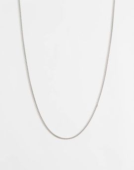 ASOS DESIGN ASOS DESIGN waterproof stainless steel slim rope chain necklace in silver tone