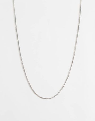 ASOS DESIGN ASOS DESIGN waterproof stainless steel slim rope chain necklace in silver tone