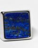ASOS DESIGN ASOS DESIGN waterproof stainless steel square blue lapis semi-precious signet ring in silver - 2